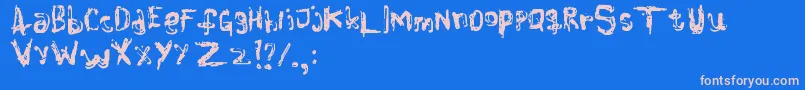 Colourblind Font – Pink Fonts on Blue Background