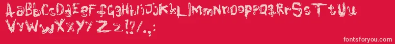 Colourblind Font – Pink Fonts on Red Background