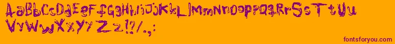 Colourblind Font – Purple Fonts on Orange Background