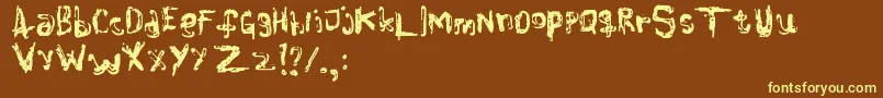 Colourblind Font – Yellow Fonts on Brown Background