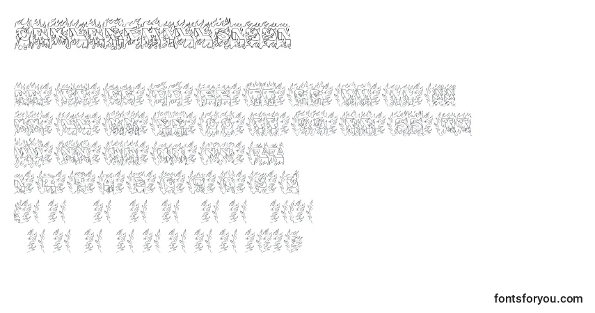 Шрифт OaklandHills1991 – алфавит, цифры, специальные символы