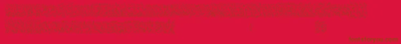 OaklandHills1991-Schriftart – Braune Schriften auf rotem Hintergrund