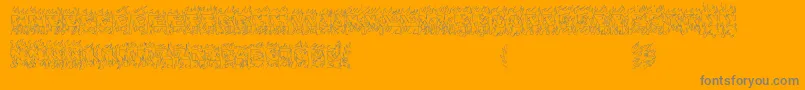 OaklandHills1991-Schriftart – Graue Schriften auf orangefarbenem Hintergrund