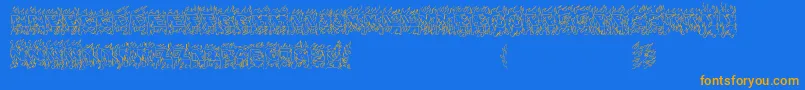 OaklandHills1991 Font – Orange Fonts on Blue Background