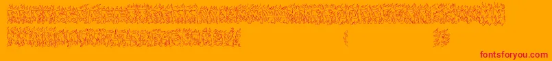 OaklandHills1991-Schriftart – Rote Schriften auf orangefarbenem Hintergrund