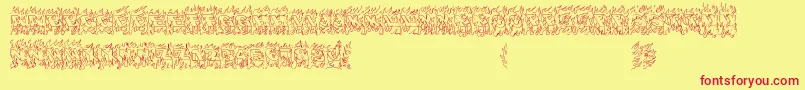 フォントOaklandHills1991 – 赤い文字の黄色い背景