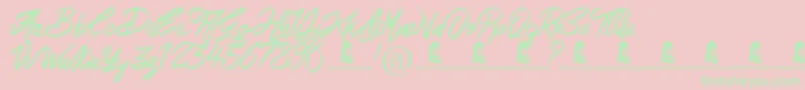 LoveRock Font – Green Fonts on Pink Background