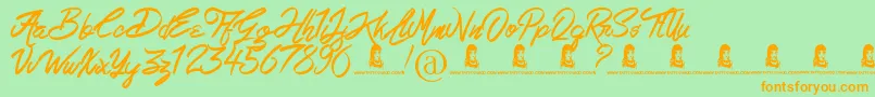 LoveRock Font – Orange Fonts on Green Background