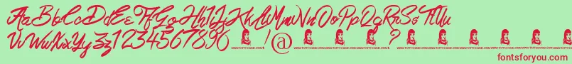 LoveRock Font – Red Fonts on Green Background