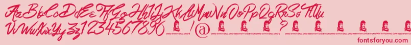 LoveRock Font – Red Fonts on Pink Background