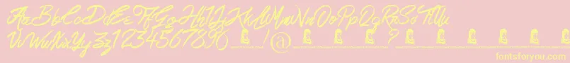 LoveRock Font – Yellow Fonts on Pink Background