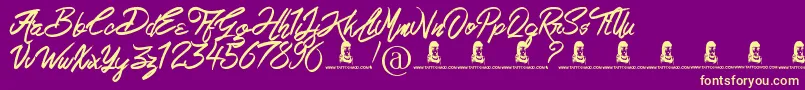 LoveRock Font – Yellow Fonts on Purple Background