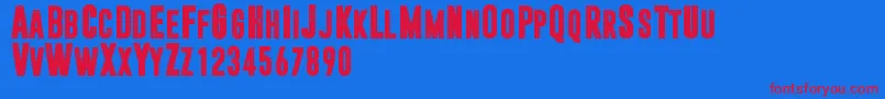 Dreamwalker-Schriftart – Rote Schriften auf blauem Hintergrund