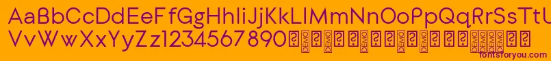 DylangothicRegular-Schriftart – Violette Schriften auf orangefarbenem Hintergrund