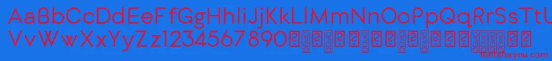 フォントDylangothicRegular – 赤い文字の青い背景