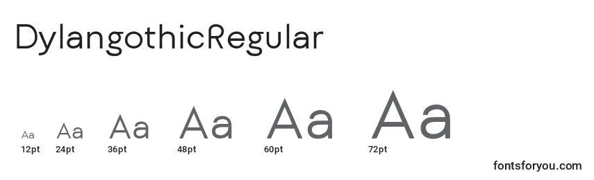 Размеры шрифта DylangothicRegular (82384)