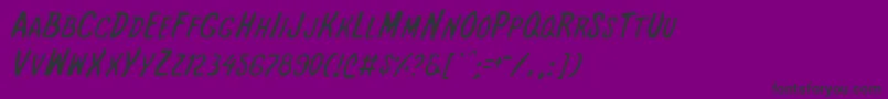 Czcionka InternationalSuperHeroLight – czarne czcionki na fioletowym tle