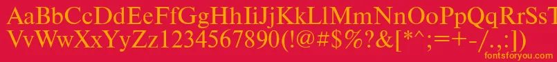 フォントPtNewtonCyrillic – 赤い背景にオレンジの文字