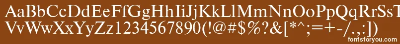PtNewtonCyrillic-fontti – valkoiset fontit ruskealla taustalla