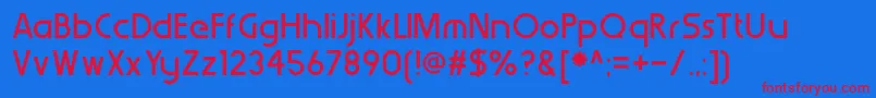WerkhausMedium Font – Red Fonts on Blue Background