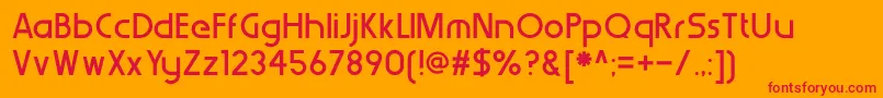WerkhausMedium Font – Red Fonts on Orange Background