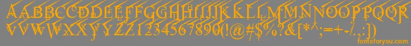 JeanSpliceUprite-Schriftart – Orangefarbene Schriften auf grauem Hintergrund