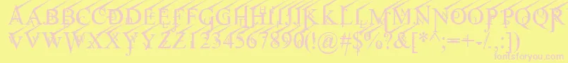 JeanSpliceUprite Font – Pink Fonts on Yellow Background