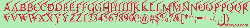 JeanSpliceUprite Font – Red Fonts on Green Background