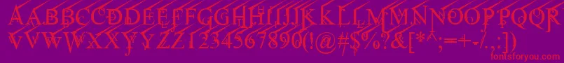 JeanSpliceUprite Font – Red Fonts on Purple Background