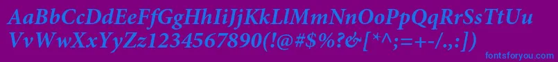 MinionproBoldit Font – Blue Fonts on Purple Background