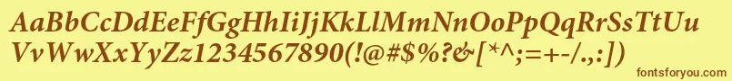 MinionproBoldit-fontti – ruskeat fontit keltaisella taustalla