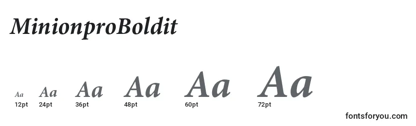 MinionproBoldit Font Sizes