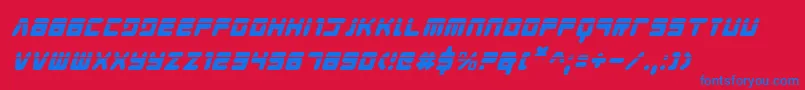 フォントYoungTechsLaserItalic – 赤い背景に青い文字