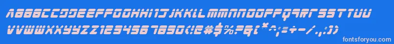 Police YoungTechsLaserItalic – polices roses sur fond bleu