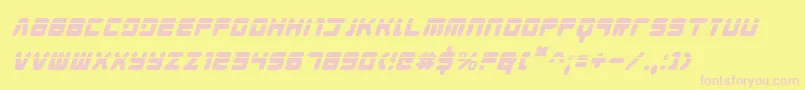 YoungTechsLaserItalic Font – Pink Fonts on Yellow Background