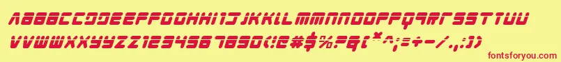 Шрифт YoungTechsLaserItalic – красные шрифты на жёлтом фоне
