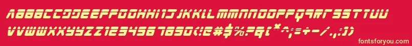 Шрифт YoungTechsLaserItalic – жёлтые шрифты на красном фоне