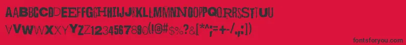 フォントScizzorwreckHalbfettAlt – 赤い背景に黒い文字