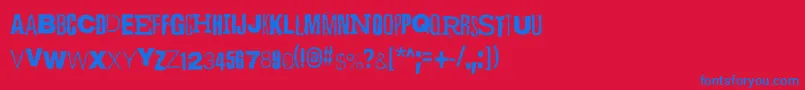 fuente ScizzorwreckHalbfettAlt – Fuentes Azules Sobre Fondo Rojo