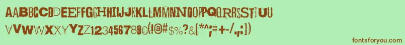 ScizzorwreckHalbfettAlt Font – Brown Fonts on Green Background