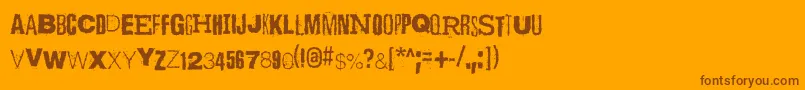 ScizzorwreckHalbfettAlt-Schriftart – Braune Schriften auf orangefarbenem Hintergrund