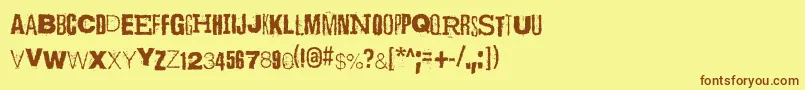 ScizzorwreckHalbfettAlt Font – Brown Fonts on Yellow Background