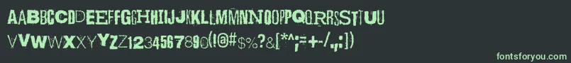 Czcionka ScizzorwreckHalbfettAlt – zielone czcionki na czarnym tle
