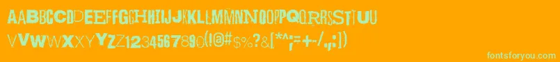 ScizzorwreckHalbfettAlt-Schriftart – Grüne Schriften auf orangefarbenem Hintergrund