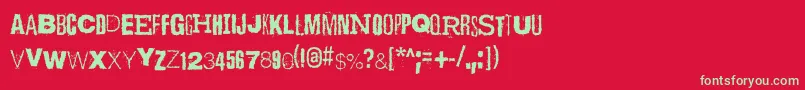 ScizzorwreckHalbfettAlt Font – Green Fonts on Red Background