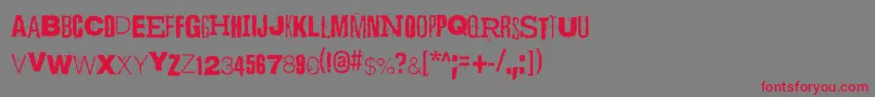 ScizzorwreckHalbfettAlt Font – Red Fonts on Gray Background