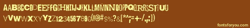 ScizzorwreckHalbfettAlt Font – Yellow Fonts on Brown Background