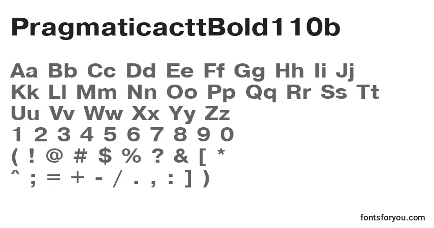 Шрифт PragmaticacttBold110b – алфавит, цифры, специальные символы