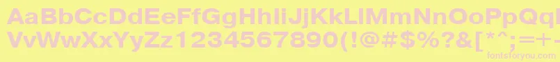 PragmaticacttBold110b Font – Pink Fonts on Yellow Background