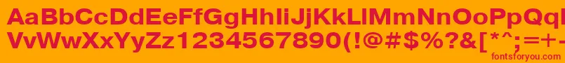PragmaticacttBold110b Font – Red Fonts on Orange Background